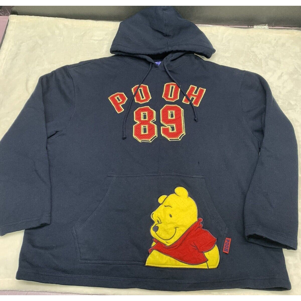 DISNEY'S WOMEN SIZE LARGE WINNIE THE POOH BLUE PULOVER HOODIE (A18)
